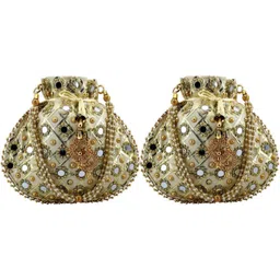 lookingfab Women Gold Potli-picture-36