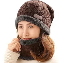 looklike Wool Beanie Cap & Muffler Set for Men & Women – Soft Warm Woolen Winter Cap with Neck Muffler – Unisex Winter Cap & Scarf Combo-picture-12