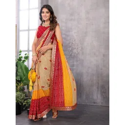 Lookmark Bandhani Printed Gotta Patti Pure Georgette Saree-picture-19