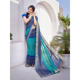 Lookmark Bandhani Printed Pure Georgette Saree-picture-10