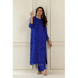 Lookmark Bandhani Printed Round Neck Straight Kurta With Trouser-picture-23