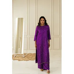 Lookmark Bandhani Printed Round Neck Straight Kurta With Trouser-picture-21