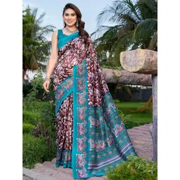 Lookmark Floral Art Silk Bhagalpuri Saree-picture-23