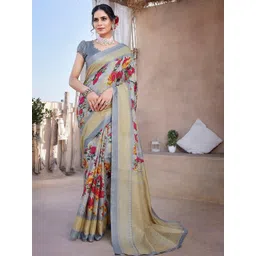 Lookmark Floral Art Silk Kanjeevaram Saree-picture-19