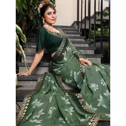 Lookmark Floral Printed Pure Georgette Saree-picture-28