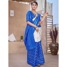 Lookmark Geometric Printed Bhagalpuri Saree-picture-12