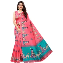 Lookmark Kalamkari Art Silk Designer Kanjeevaram Saree-picture-26