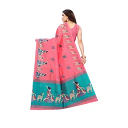 Lookmark Kalamkari Art Silk Designer Kanjeevaram Saree image 2