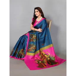 Lookmark Kalamkari Printed Kanjeevaram Saree-picture-17