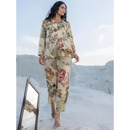 Lookmark Women Floral Printed Shirt & Trousers Co-Ords-picture-37