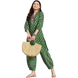 lookmark Women's Cotton Blend Printed Kurta Set-picture-17