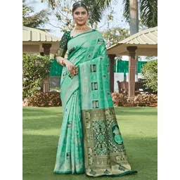 Lookmark Woven Design Ethnic Motifs Zari Banarasi Saree-picture-19