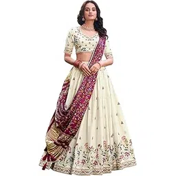 looknbook art Khadi Cotton Lehenga Choli with Sequins & Thread Embroidery-picture-33