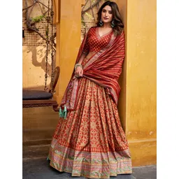 LOOKNBOOK ART Printed Semi-Stitched Lehenga & Blouse With Dupatta-picture-55