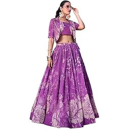 looknbook art Women's Tussar Silk with Floral Print lehenga choli-picture-29
