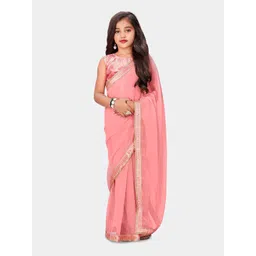 LOOKS AND LIKES Girls Zari Pure Georgette Ready to Wear Saree-picture-36