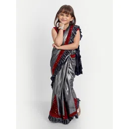LOOKS AND LIKES Sequined Ruffles Border Saree-picture-24