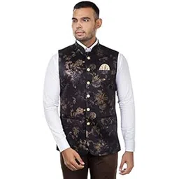 Looks Plus Men's Fashion Waistcoat Nehru Styled KH-1696. Lk PL-picture-27