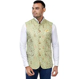 Looks Plus Men's Fashion Waistcoat Nehru Styled KH-1706. Lk PL-picture-12