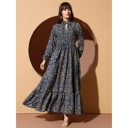 LookShine Print Tie-Up Neck Maxi Dress-picture-34