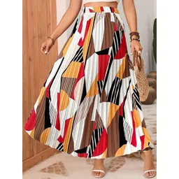 LookShine Women Abstract Printed A-Line Maxi Skirt-picture-38