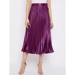 LookShine Women Solid A-Line Flared Midi Skirt-picture-33