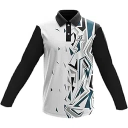 lookswala Unisex Adult Collar Neck Printed Design Sportswear T-Shirt with Full Sleeves | Regular Dry Fit Gym Cycle Yoga Fitness Sports Tee-picture-15