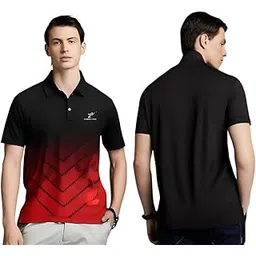 Lookswala Unisex Adult Collar Neck Printed Design Sportswear T-Shirt with Half Sleeves | Regular Dry Fit Gym Yoga Cyle Gym Running Cricket Sports Tees-picture-11