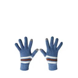 LOOM LEGACY Men Blue Acrylic Hand Gloves image 1