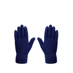 LOOM LEGACY Men Navy Blue Acrylic Gloves-picture-12