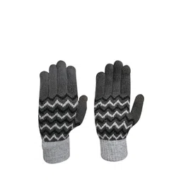LOOM LEGACY Men Striped Acrylic Touchscreen Winter Gloves-picture-29