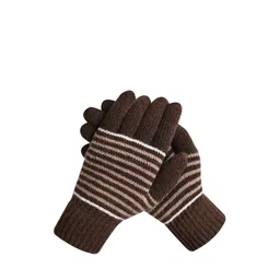 LOOM LEGACY Men Striped Acrylic Winter Gloves-picture-21