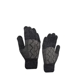 LOOM LEGACY Men Striped Acrylic Winter Gloves-picture-23