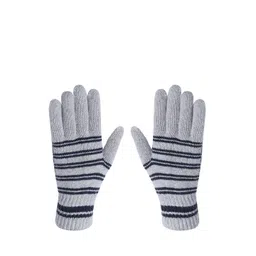 LOOM LEGACY Men Striped Winter Acrylic Hand Gloves-picture-14