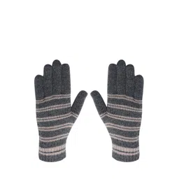 LOOM LEGACY Men Striped Winter Acrylic Woolen Hand Gloves-picture-13