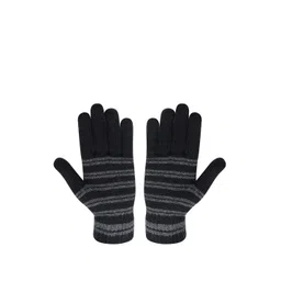 LOOM LEGACY Men Striped Winter Acrylic Woollen Gloves image 3