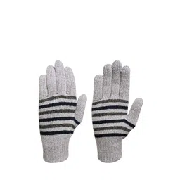 LOOM LEGACY Men Winter Woollen Striped Acrylic Winter Gloves-picture-12