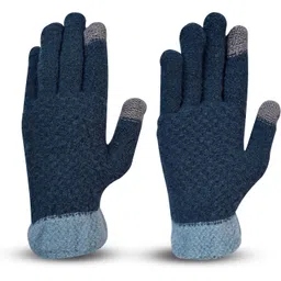 loom legacy Self Design, Woven Winter Men Gloves-picture-26