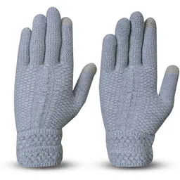 loom legacy Solid, Self Design, Woven Winter Men Gloves-picture-36