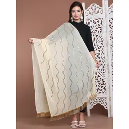 LOOM LEGACY Striped Leheriya Dupatta with Zardozi-picture-36