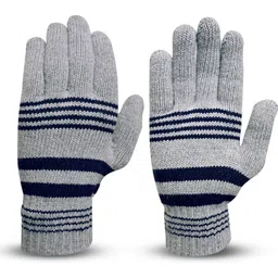 loom legacy Striped, Self Design, Printed Winter Men Gloves-picture-10