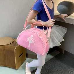 loom tree Gym Duffel Bag Sweet Ballet Dance Bag For Ballet Class Dance Recitals Sports Pink image 4