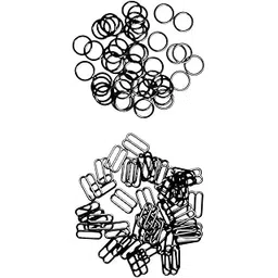 Loom Tree 200pcs 15mm Metal Bra Strap Adjuster O Rings Fig 8 Lingerie Underwear Black-picture-30