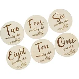loom tree LOOM TREE® 6Pcs Baby Birth Milestone Wooden Card for Photo Prop Baby Shower B | Keepsakes & Baby Announcements | Other Baby Keepsakes-picture-17