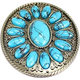 loom tree LOOM TREE® Cowboy Turquoise Bohemia Belt Buckle Werstern Indian Cowgirl Stone Buckles image 1
