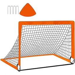 LOOM TREE Soccer Goal Net for Kids Compact Football Gate for Park Garden Outdoor Sport Orange | 1 Football Goal, 4 Stakes, 1 Carry Bag | Material ~ Polyester | Color ~ Orange-picture-25