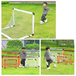 LOOM TREE® Kids Soccer Goal Foldable Compact Football Gate for Park Backyard Playground White 60x45x45cm | Team Sports | Soccer | Goals & Nets image 1