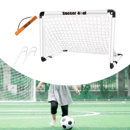 LOOM TREE® Kids Soccer Goal Foldable Compact Football Gate for Park Backyard Playground White 60x45x45cm | Team Sports | Soccer | Goals & Nets image 3