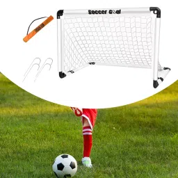 LOOM TREE® Kids Soccer Goal Foldable Compact Football Gate for Park Backyard Playground White 60x45x45cm | Team Sports | Soccer | Goals & Nets image 4