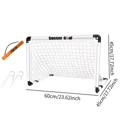 LOOM TREE® Kids Soccer Goal Foldable Compact Football Gate for Park Backyard Playground White 60x45x45cm | Team Sports | Soccer | Goals & Nets image 5